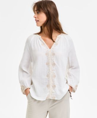 Liverpool Los Angeles - Women's Embroidered Cotton Top
