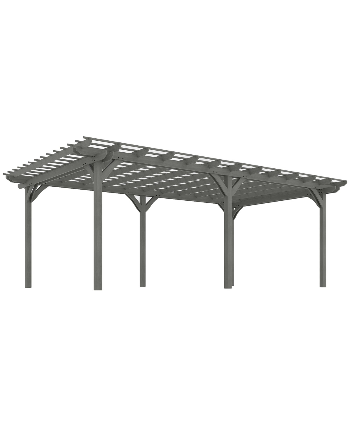 12' x 16' Wooden Pergola, Outdoor Gazebo for Vines, - Gray