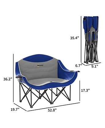 Double Padded Folding Camping Chair for Adults