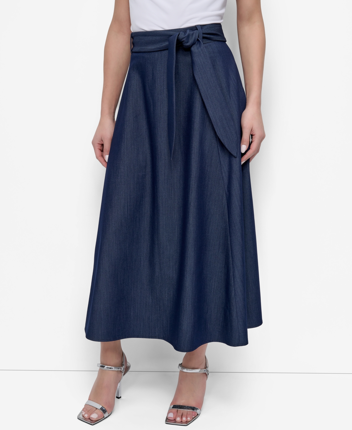 Dkny Women's Maxi Skirt With Tie Belt