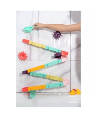 Toddler Interactive Bathtub Slide Set with Rubber Ducks and Ball – Bath Toys, Puzzle Slide Bath Toy for Kids, Fun Water Slide Bath Toy