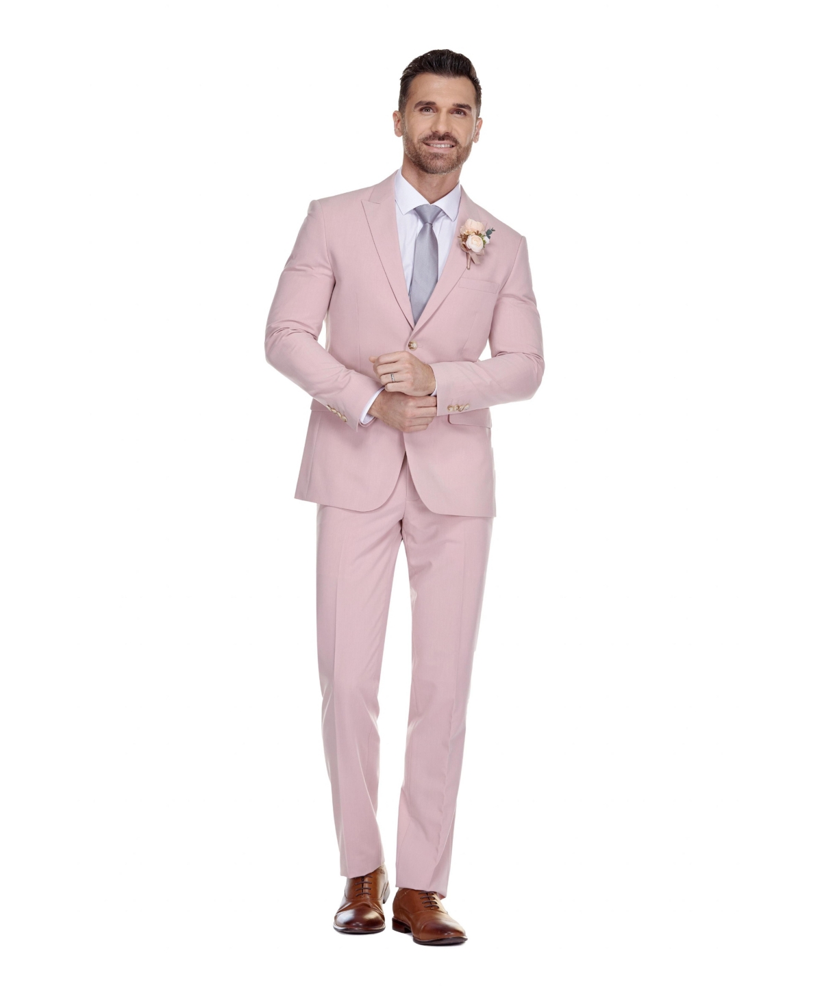 Men's 2-Piece Stretch Slim-Fit Suit - White