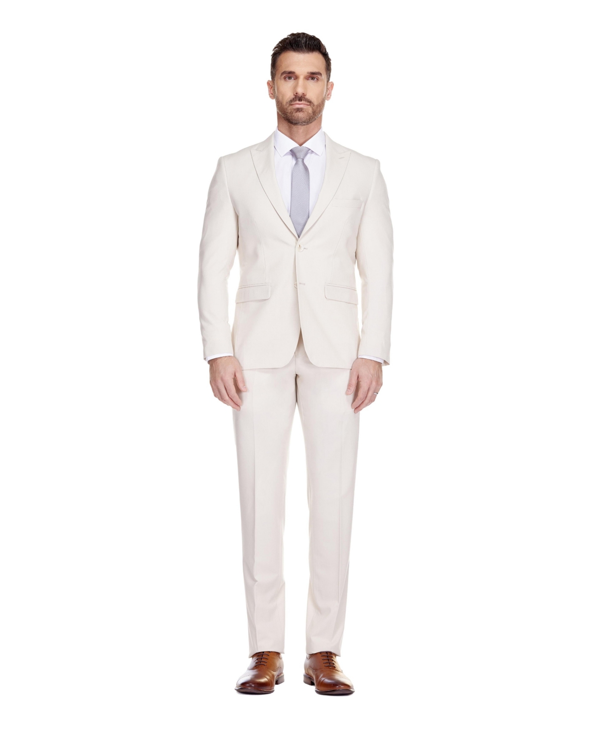 Men's 2-Piece Stretch Slim-Fit Suit - White