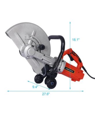 Electric 14" Cut Off Saw Wet/Dry Concrete Saw Cutter Guide Roller with Water Line Attachment 3000w without blade