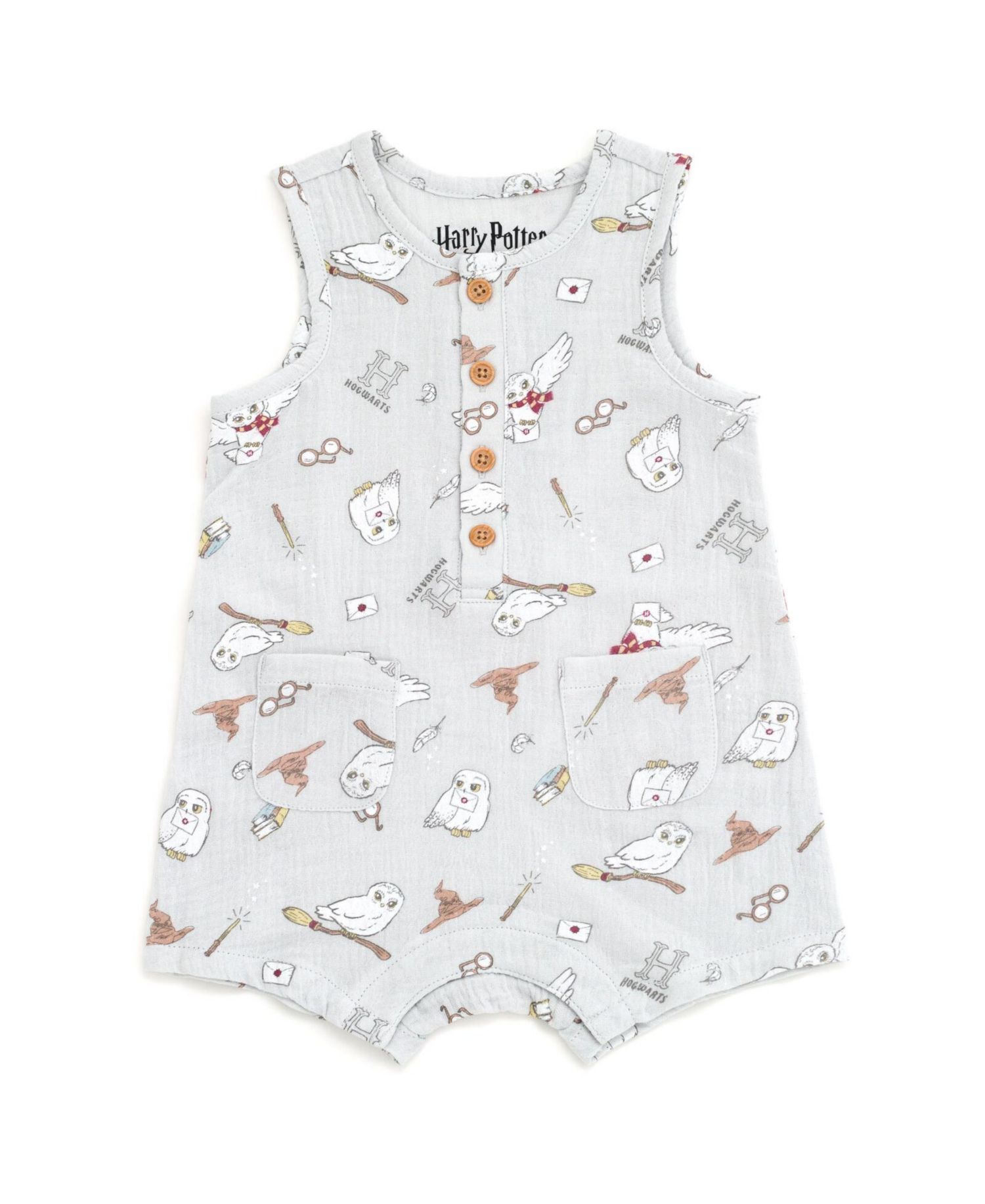 Baby Boys Hedwig Henley Sleeveless Romper