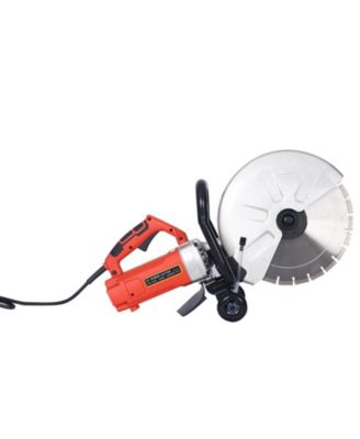Electric 14" Cut Off Saw Wet/Dry Concrete Saw Cutter Guide Roller with Water Line Attachment 3000w with blade