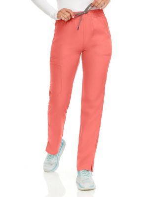 Petite Terri Stretch Straight Leg Six Pocket Cargo Scrub Pants, Ceil, X Large