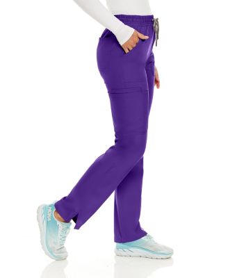 Petite Terri Stretch Straight Leg Six Pocket Cargo Scrub Pants, Ceil, X Large