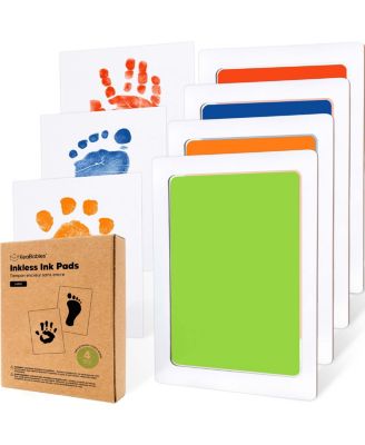 KeaBabies 4pk Inkless Ink Pad for Baby Hand and Footprint Kit Clean Touch Dog Paw Dog Nose Print Kit Baby Pet Safe - Fiesta 18$