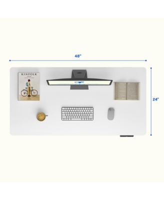 E7-COMMERCIAL 48  W Electric Adjustable Standing Desk, Rectangular Chipboard Top and Base , All White