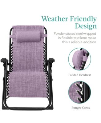 Oversized Zero Gravity Chair, Folding Recliner w/ Removable Cushion, Side Tray