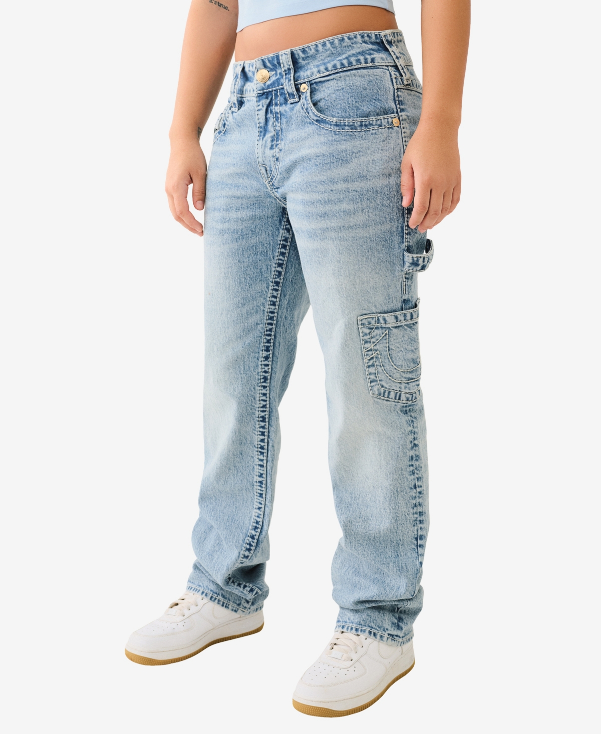 TRUE RELIGION WOMEN'S RICKI RELAXED BIG T FLAP JEANS 