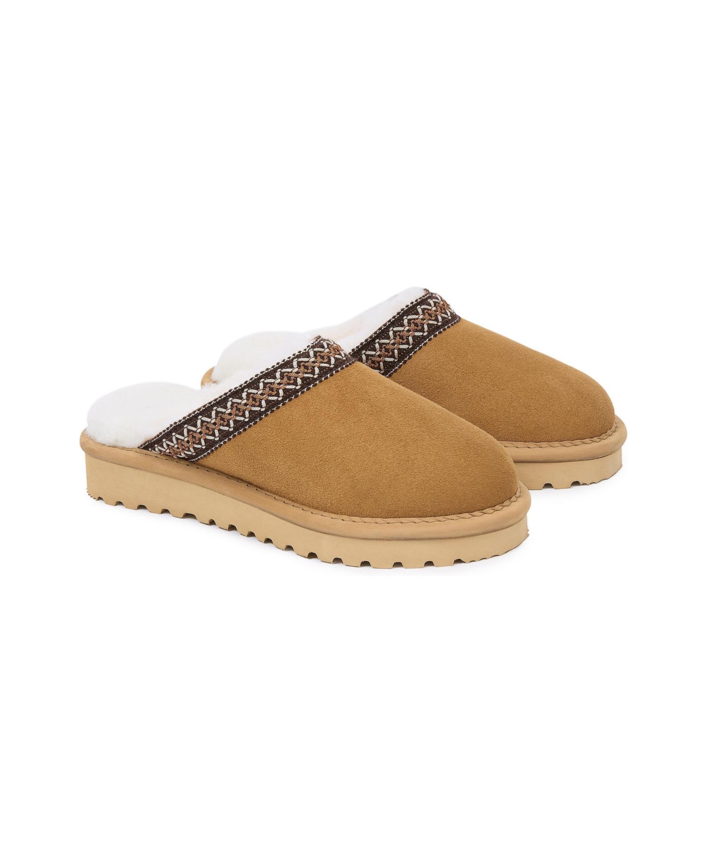 Женские тапочки Celtic & Co. Braid Trim Shearling Slippers, цвет: Spice — фото 2