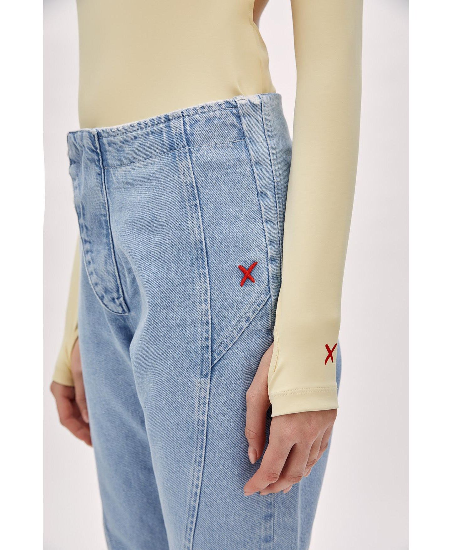 Женские брюки PCFG Stitch Detail Straight Fit Denim — фото 3