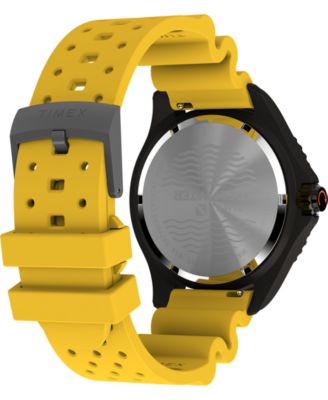 Men's Quartz Analog Yellow Rubber Watch, 44mm