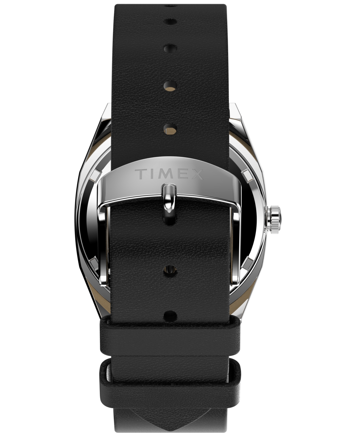 Timex Men's Mechanical Automatic Black Leather Watch, 34mm In Black