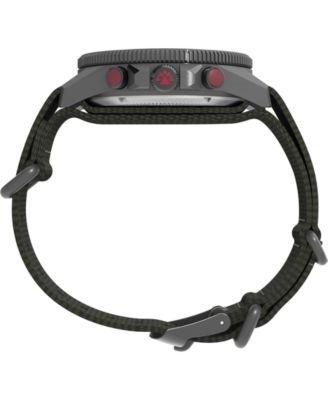 Men's Quartz Analog Green Nylon Watch, 43mm