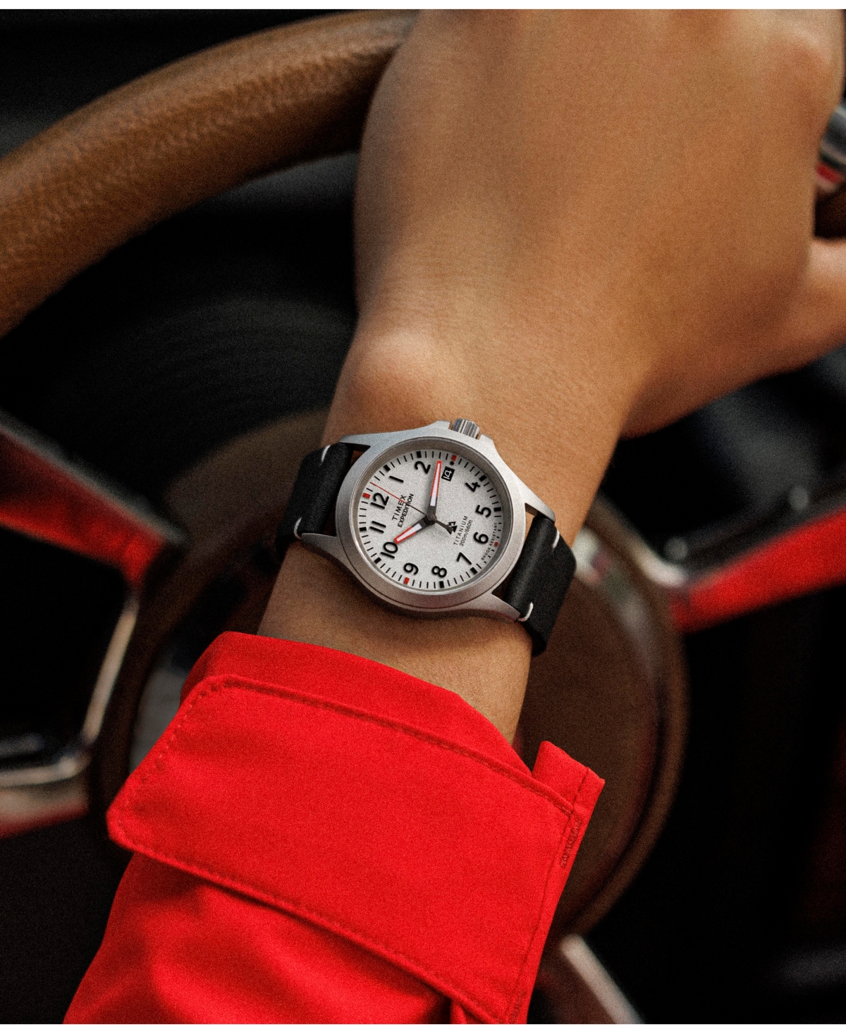 Timex Men's Quartz Analog Black Leather Watch, 38mm