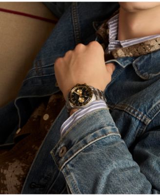 Men's Quartz Analog Silver-Tone Stainless Steel Watch, 39mm