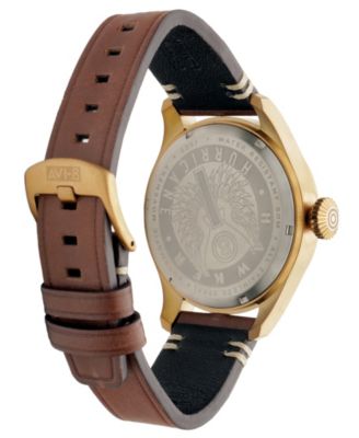 Men's Hawker Hurricane Clowes Automatic Brown Leather Strap Watch, 46mm