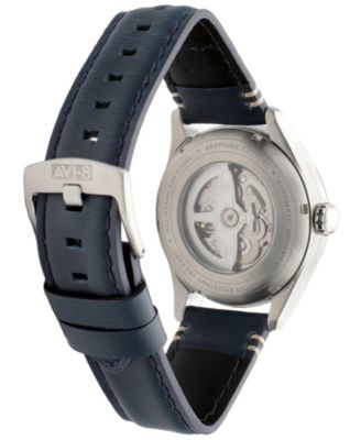 Men's Spitfire Smith Automatic Blue Leather Strap Watch, 42mm