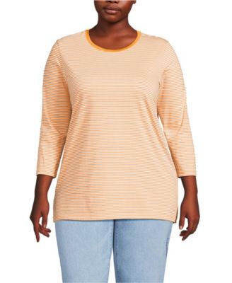 Plus Size 3/4 Sleeve Cotton Supima Tunic Top