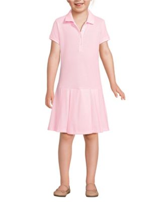 Big Girls Short Sleeve Mesh Pleated Polo Dress