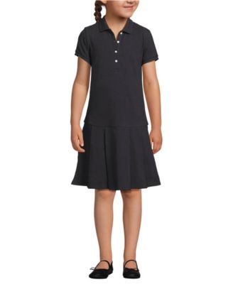 Lands End Little Girls Short Sleeve Mesh Pleated Polo Dress - Black 33$