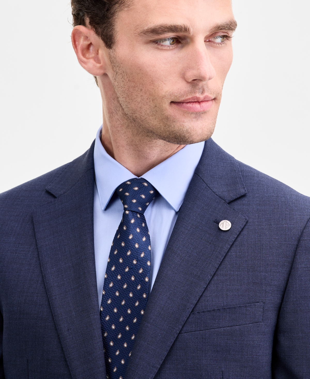 Ted By Ted Baker Men's Modern-fit Blue Sharkskin Wool-blend Suit Separate Jacket In Blue
