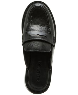 Steve Madden スリッポン ミュール フラット シューズ Mulberry MULBERRY Black Leather Women's Slip-On Mule Flat – Steve Madden