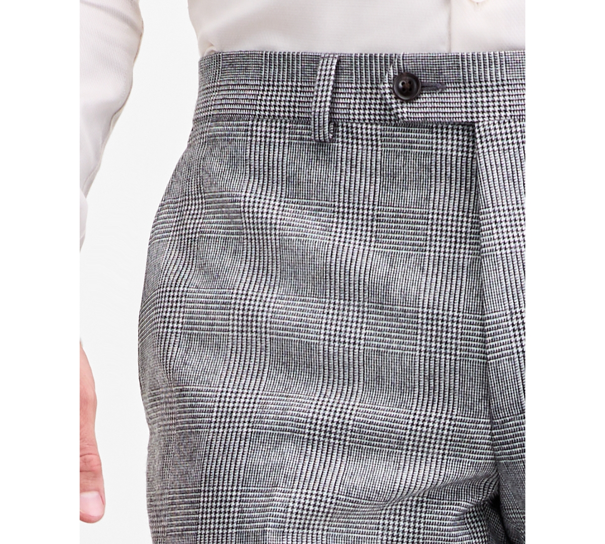 Ted By Ted Baker Men's Modern-fit Stretch Black & White Wool-blend Suit Separate Pants In Multi