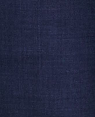 Men's Modern-Fit Stretch Blue Sharkskin Wool-Blend Suit Separate Pants