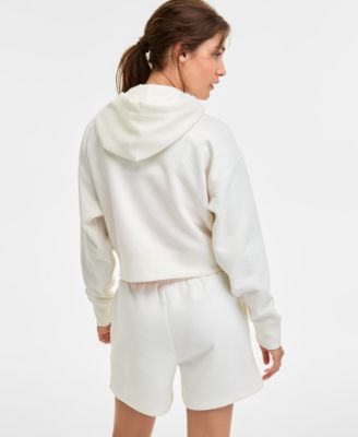 Women's Geo Jacquard Cropped Full-Zip Hoodie