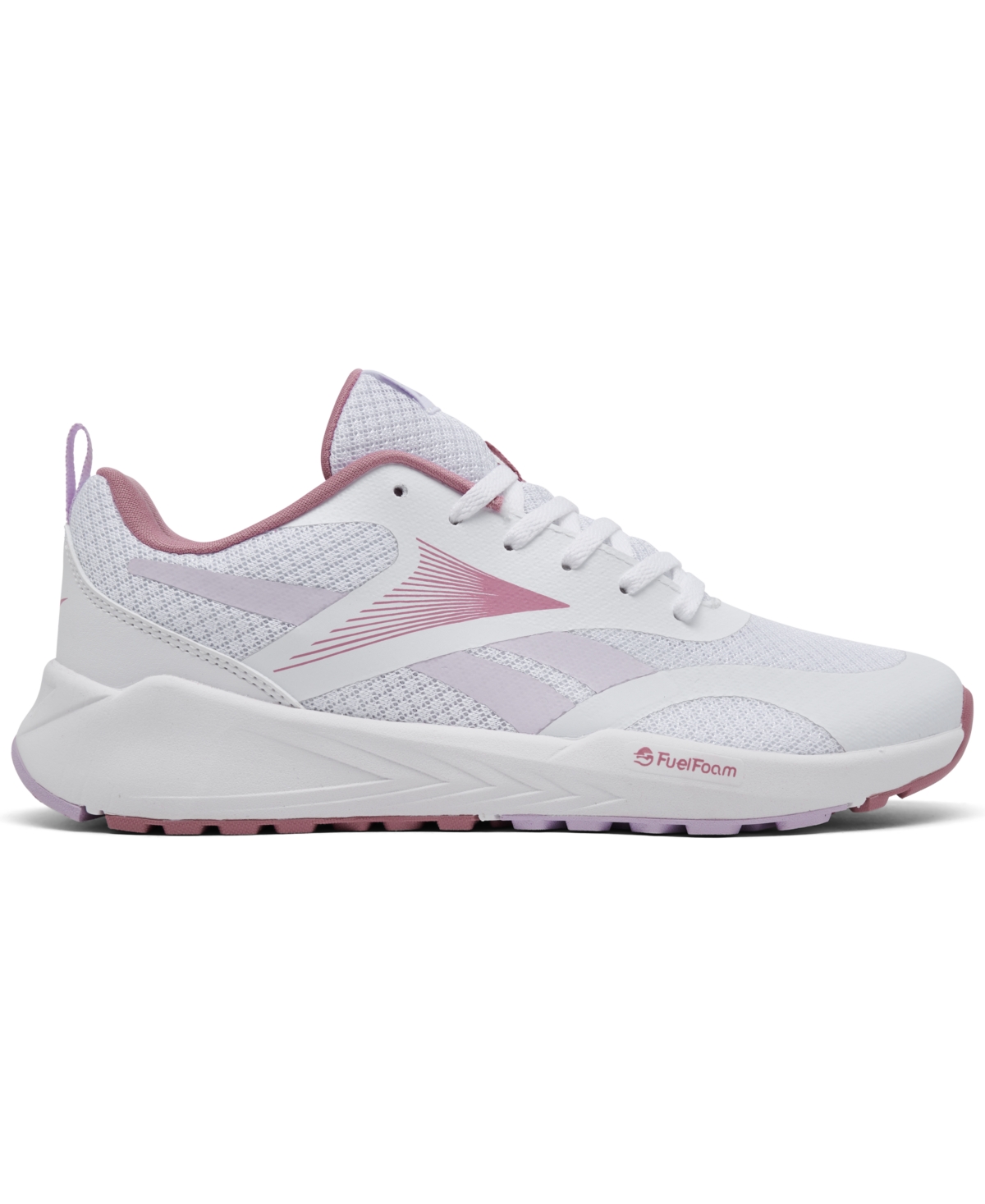 Reebok Big Girls Energen Casual Sneakers From Finish Line In White,rose