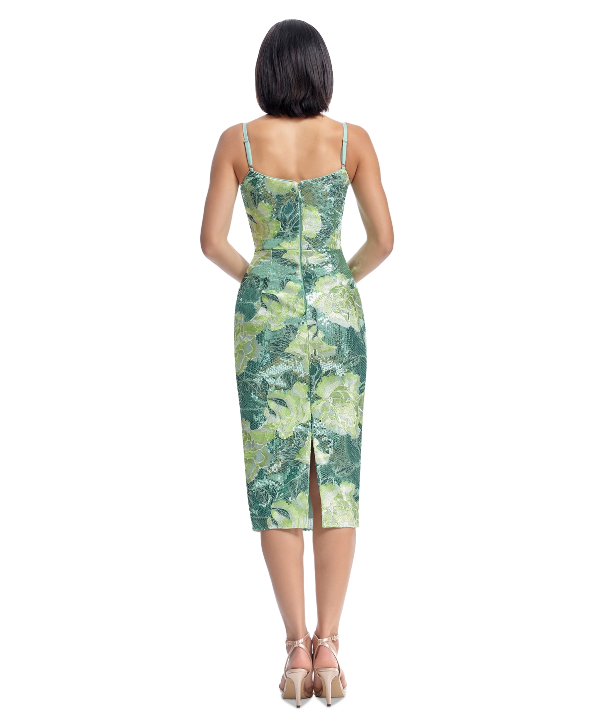 Dress The Population Women's Blakely Sweetheart-neck Dress In Green