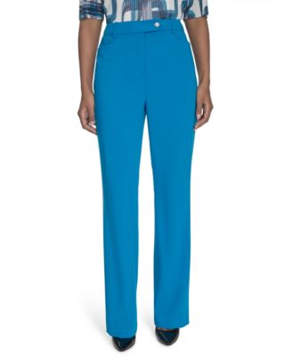 Calvin Klein - Petite Lux Modern Fit Mid Rise Straight-Leg Pants