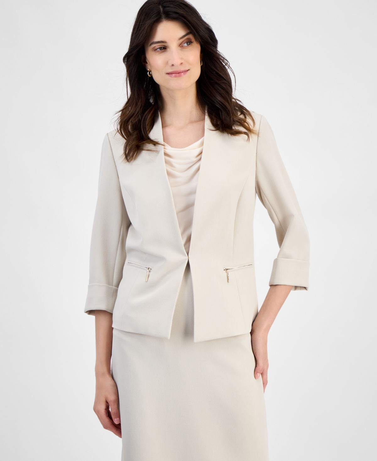 Crepe Cardigan Jacket, Regular & Petite Sizes - Valencia