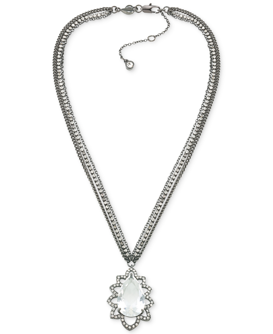 Carolee Multi Row Starburst Crystal Pendant Necklace   Jewelry