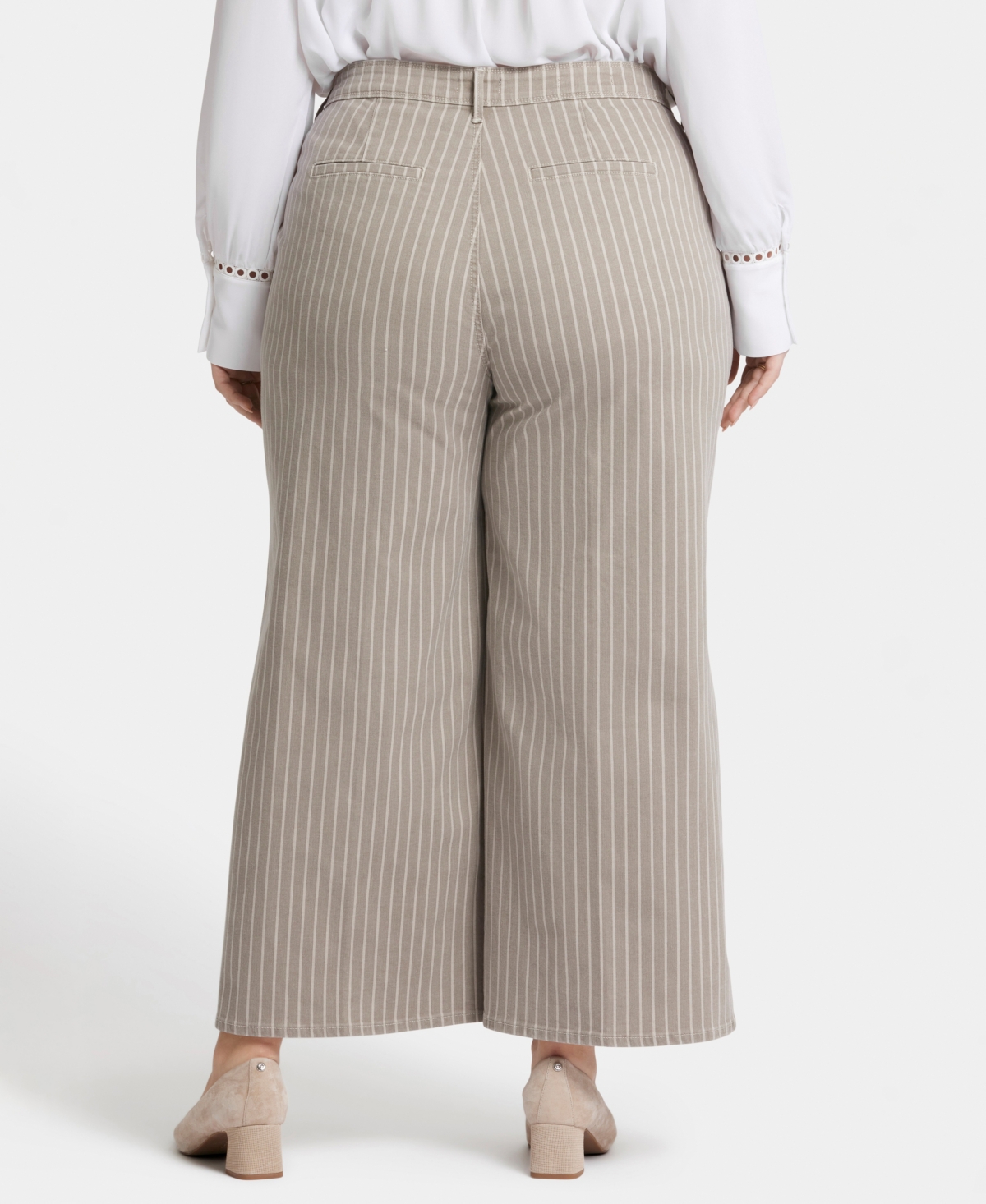 Nydj Plus Size Mona Wide Leg Trouser Ankle Jeans In Boardwalk Stripe