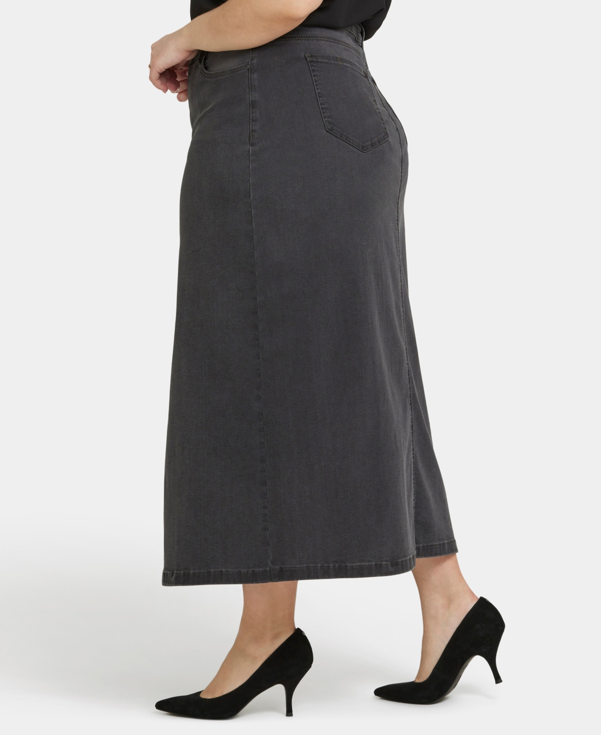 Nydj Plus Size High Rise Long Skirt In Cloud Stone