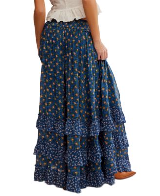 Women's Brynn Printed Ruffle Maxi Skirt