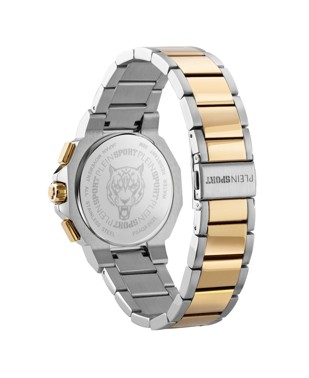 Plein Sport Men's Titan Chronograph Date Quartz Two-tone Bracelet Watch, 46mm In Two Tone