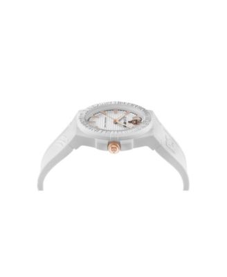 Men's Laserstrike Three Hand Quartz White Silicone Strap Watch, 42mm
