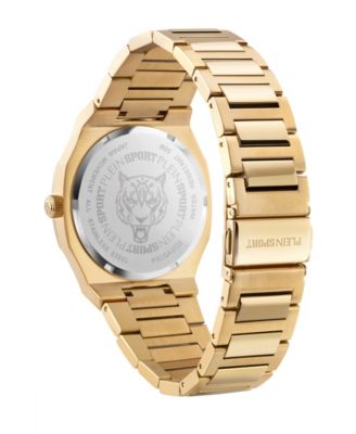 Men's Metronaut Three Hand Quartz Ion Plated Yellow Gold Bracelet Watch, 42mm