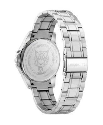 Women's Glam Three Hand Quartz Stainless Steel Bracelet Watch, 40mm