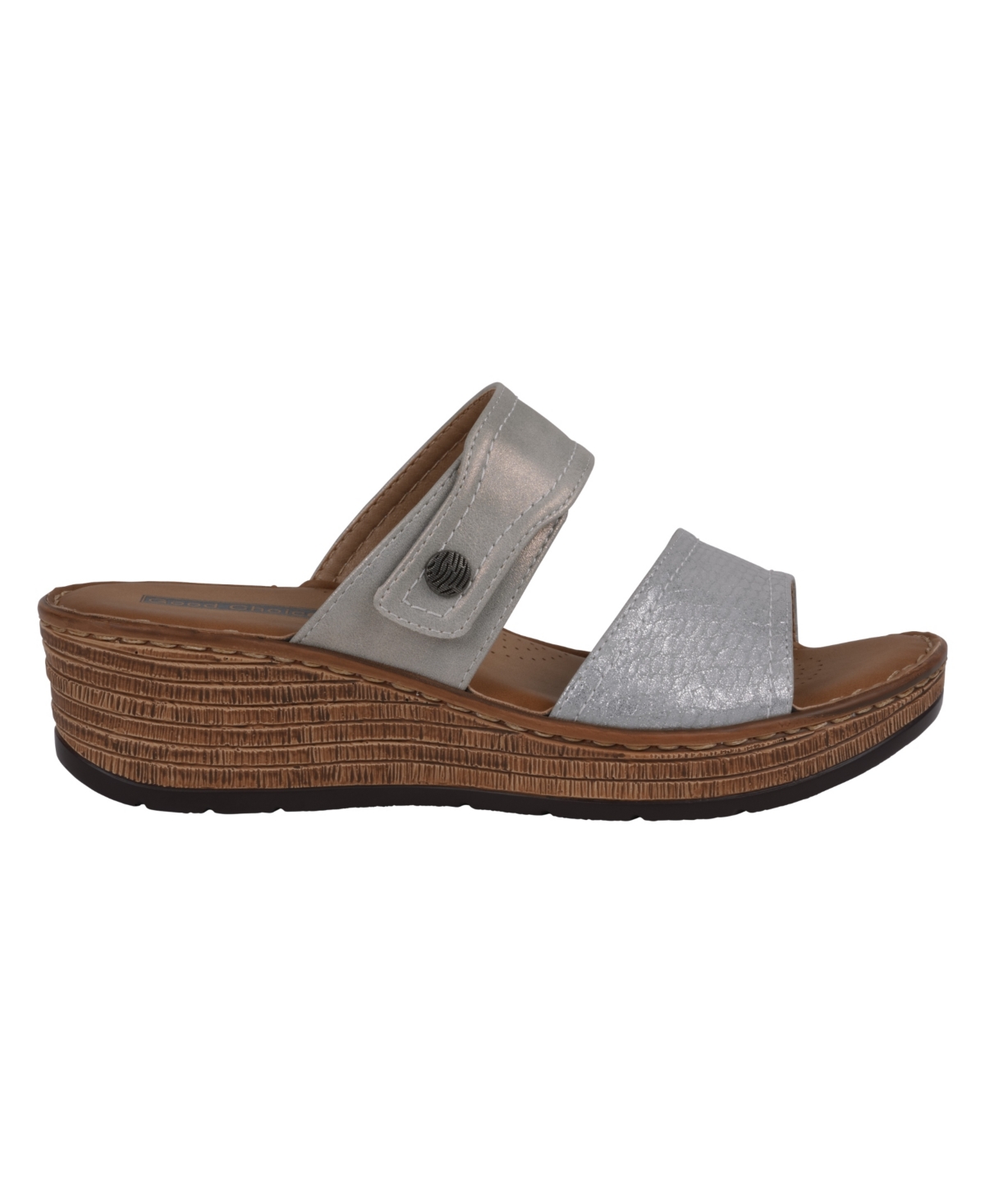 Gc Shoes Women's Meli Slip-on Wedge Sandals In Silver