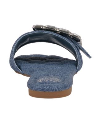 Women's Bianca Rhinestone Buckle Flat Sandals