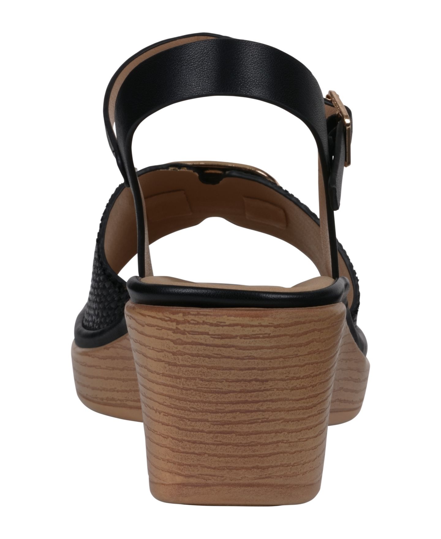 Женские сандалии GC Shoes Fia Ankle Strap Wedge, цвет: Чёрный — фото 3