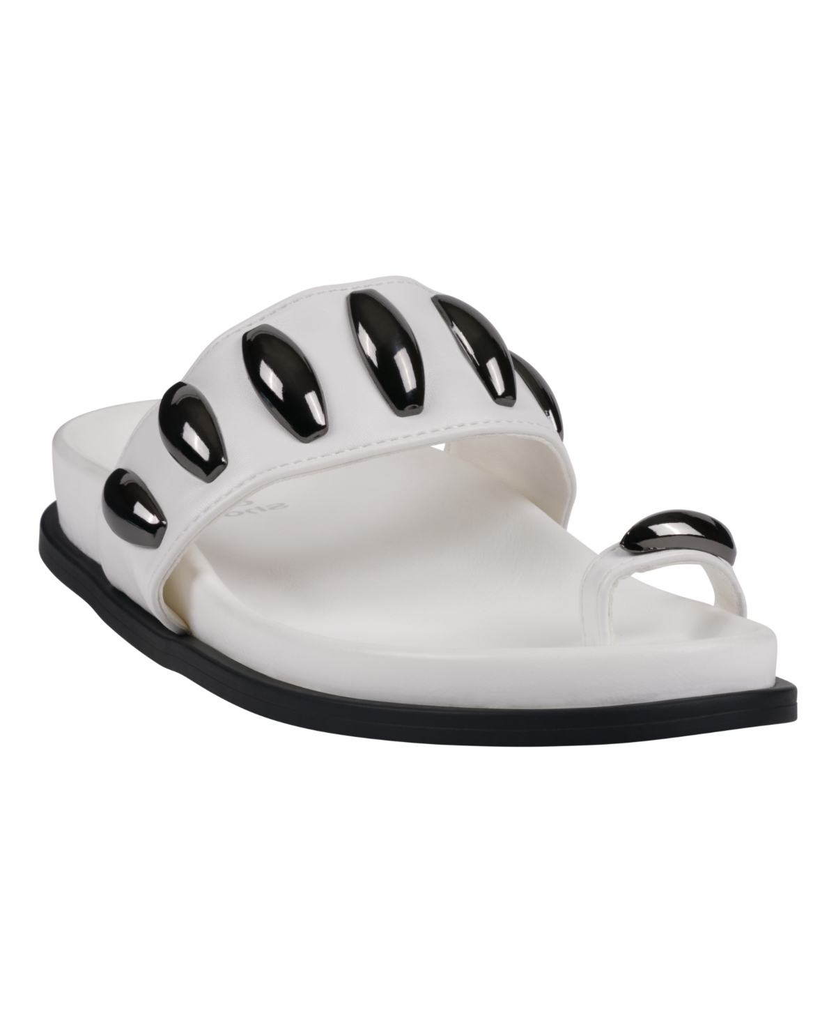 Gc Shoes Women's Sonya Toe Ring Footbed Flat Sandals In White