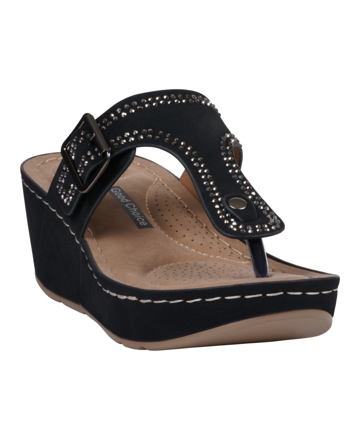 Women's Alani Embellished Thong Wedge Sandals - Beige